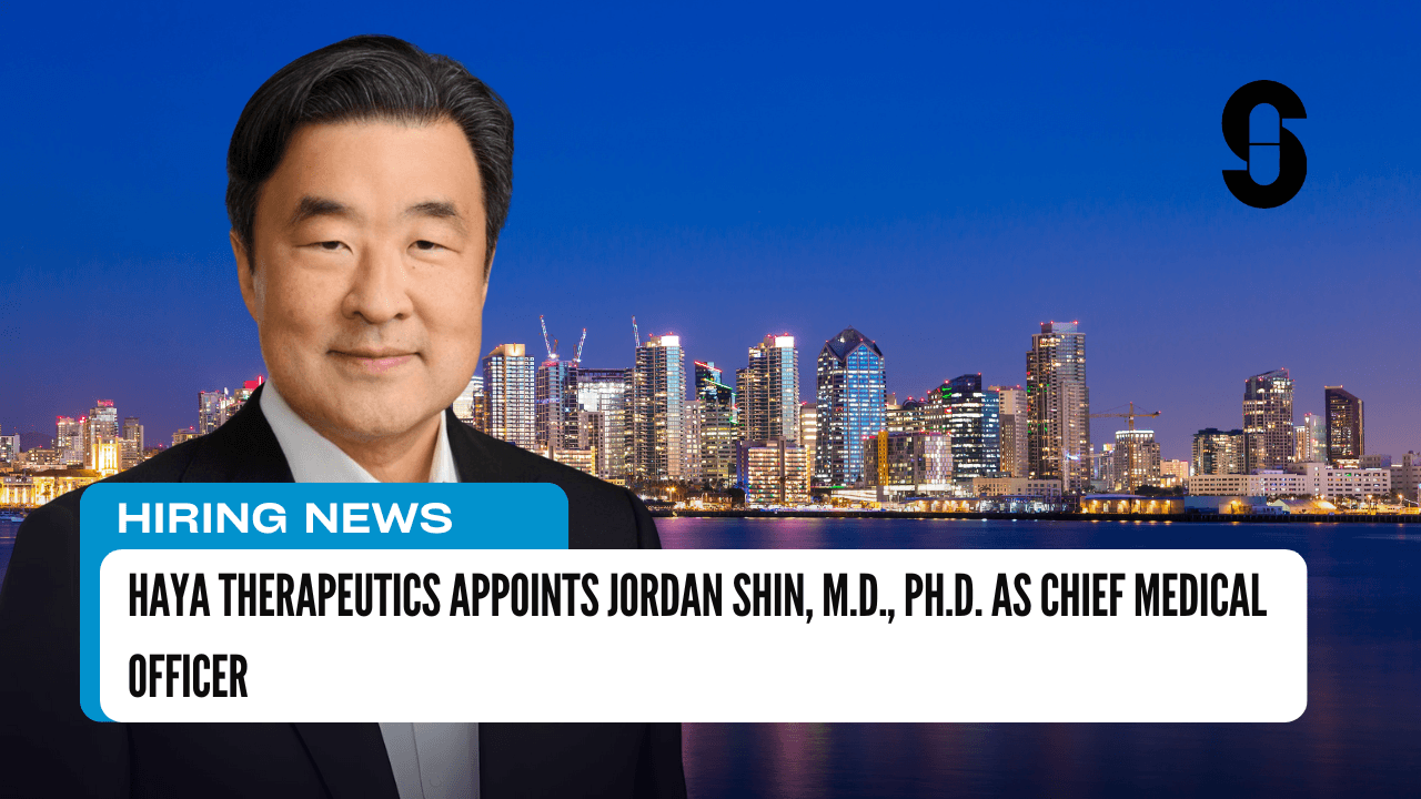 HAYA Therapeutics Appoints Jordan Shin, M.D., Ph.D. as Chief Medical Officer
